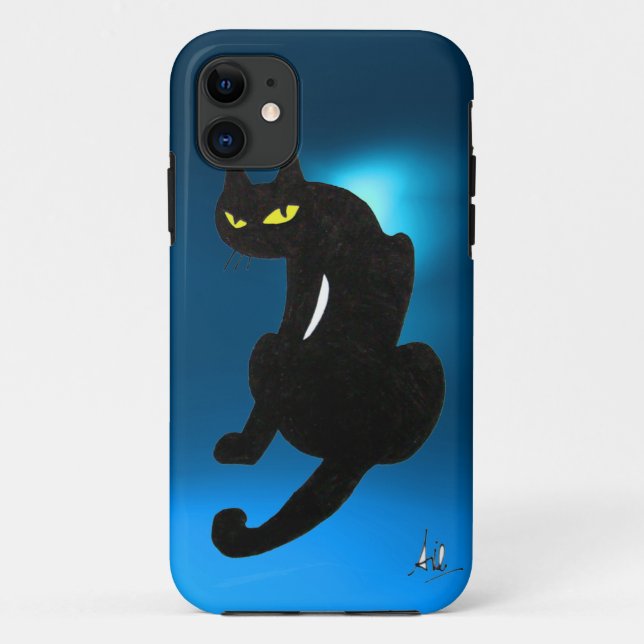 Capa Para iPhone Da Case-Mate azul-CAT PRETO (Verso)
