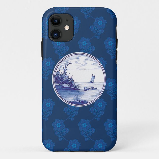 Capa Para iPhone Da Case-Mate Azulejo azul tradicional holandês (Verso)