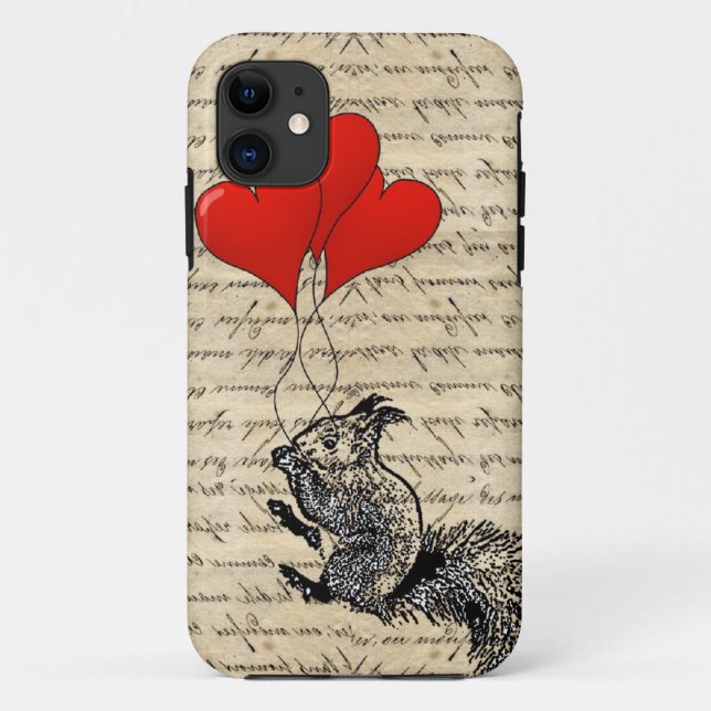 Capa Para iPhone Da Case-Mate Balões de esquilo e coração (Verso)