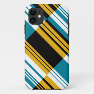 Capa Para iPhone Da Case-Mate Bandas diagonais brancas, amarelas, azuis e pretas