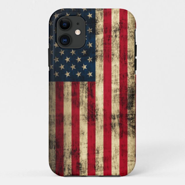Capa Para iPhone Da Case-Mate Bandeira americana do Grunge (Verso)