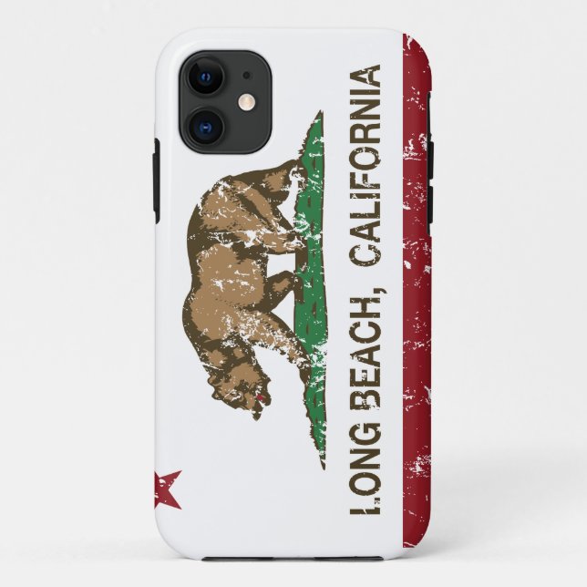 Capa Para iPhone Da Case-Mate Bandeira da república de Long Beach Califórnia (Verso)