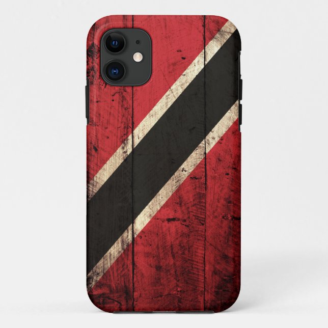 Capa Para iPhone Da Case-Mate Bandeira de madeira de Trinidad and Tobago (Verso)