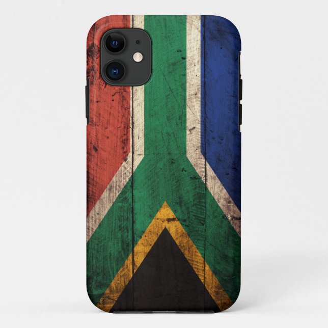 Capa Para iPhone Da Case-Mate Bandeira de madeira velha de África do Sul (Verso)