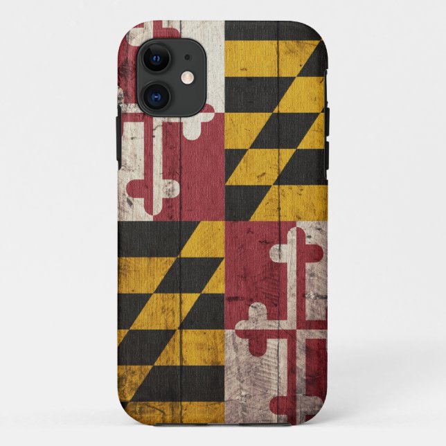 Capa Para iPhone Da Case-Mate Bandeira de madeira velha de Maryland (Verso)