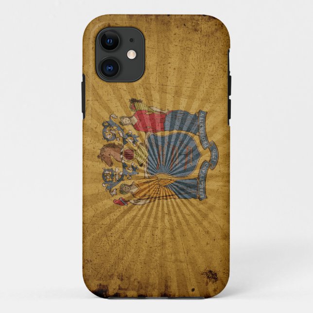 Capa Para iPhone Da Case-Mate Bandeira legal de New-jersey do Grunge (Verso)