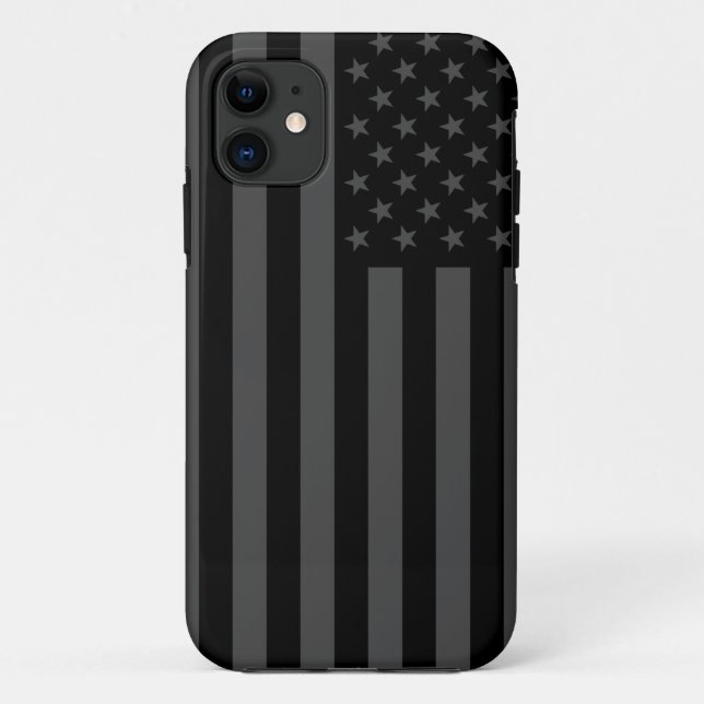 Capa Para iPhone Da Case-Mate Bandeira negra e cinza da América (Verso)