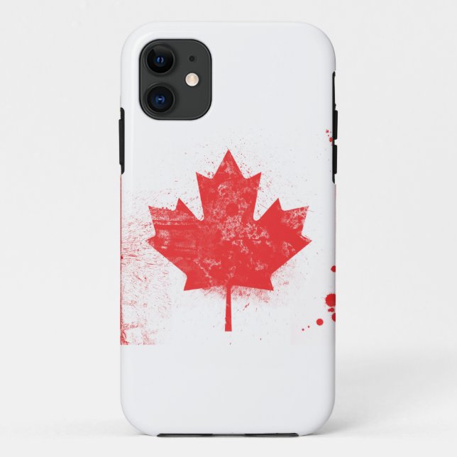 Capa Para iPhone Da Case-Mate Bandeira pintada por Splatter do Canadá (Verso)