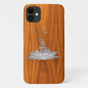 Capa Para iPhone Da Case-Mate Barco de Pesca Cromo em Decoração de Grãos de Made