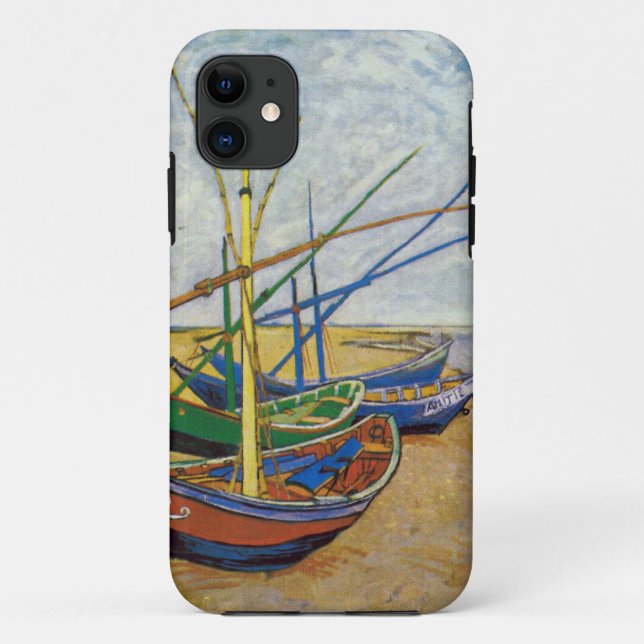 Capa Para iPhone Da Case-Mate Barcos de pesca de Van Gogh na praia (Verso)