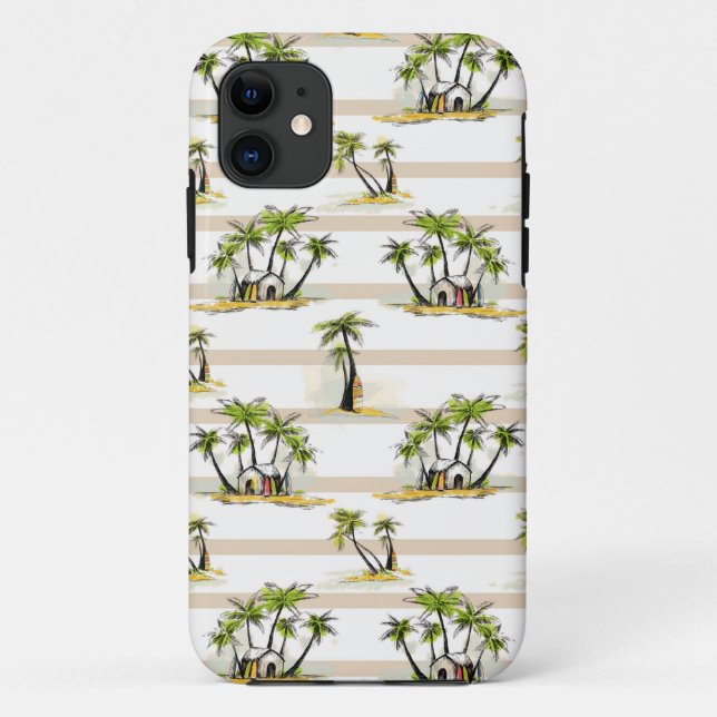Capa Para iPhone Da Case-Mate Barraca e palmas tropicais (Verso)
