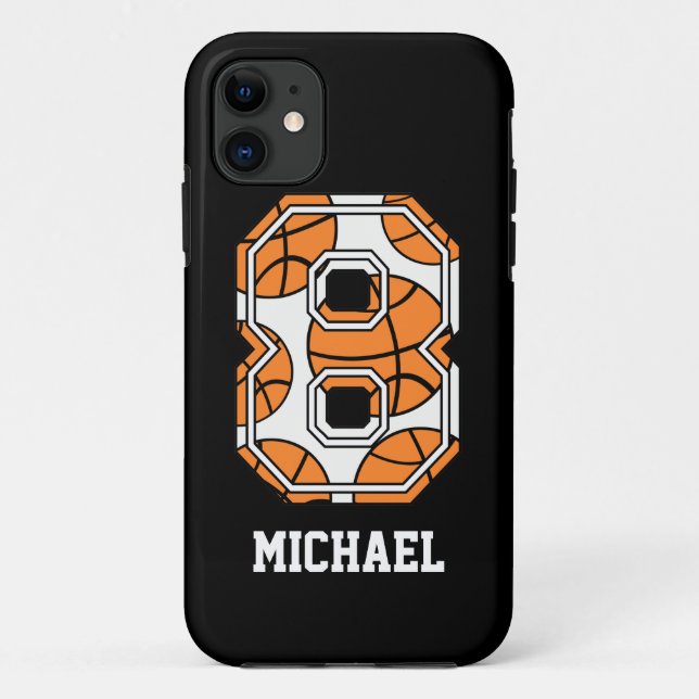 Capa Para iPhone Da Case-Mate Basquetebol personalizado número 8 (Verso)