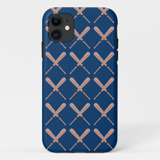 Capa Para iPhone Da Case-Mate Bat de Baseball marinho (Verso)