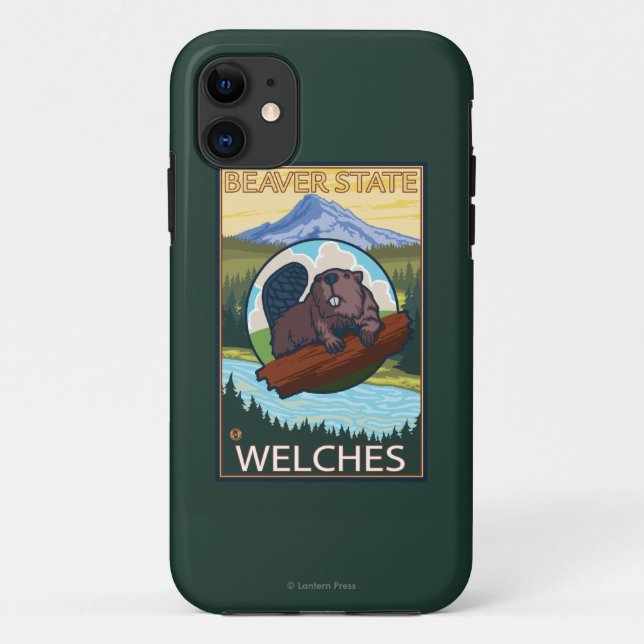 Capa Para iPhone Da Case-Mate Beaver & Mt. Hood - Welches, Oregon (Verso)
