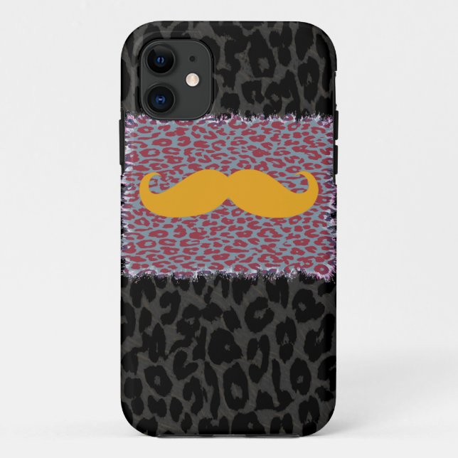 Capa Para iPhone Da Case-Mate bigode amarelo e impressão leopardo (Verso)