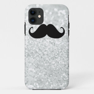 Capa Para iPhone Da Case-Mate Bigode preto engraçado e faísca branca Bling