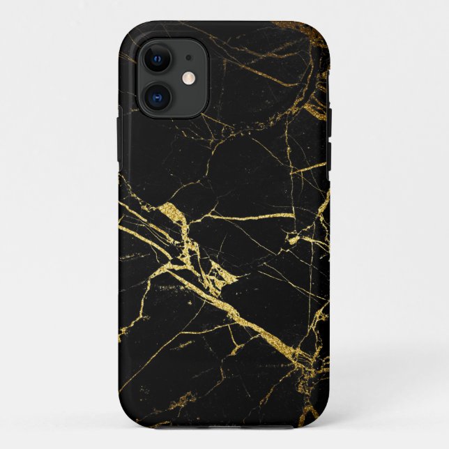 Capa Para iPhone Da Case-Mate Black and Gold Marble (Verso)
