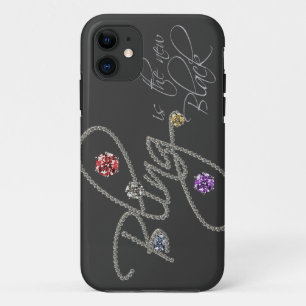 Capa Para iPhone Da Case-Mate Bling é as gemas pretas novas do cristal de rocha
