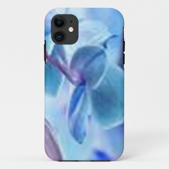 Capa Para iPhone Da Case-Mate blue flower_ iphone (Verso)