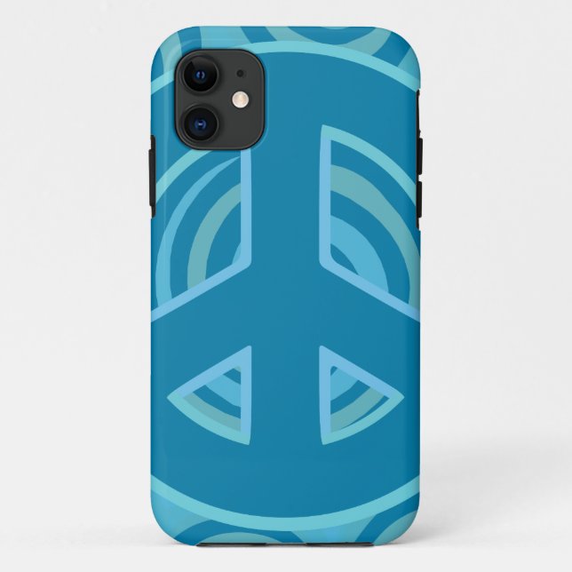 Capa Para iPhone Da Case-Mate Blue Peace Sign Design (Verso)