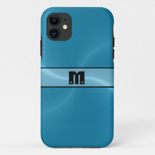 Capa Para iPhone Da Case-Mate Blue Shiny Stainless Steel Metal 12