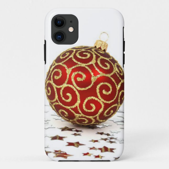 Capa Para iPhone Da Case-Mate Bolas de Natal Vermelho Decorativas (Verso)