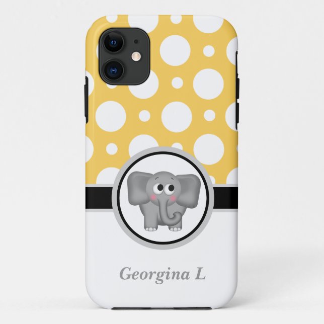 Capa Para iPhone Da Case-Mate Bolinhas amarela e branca, caso do iPhone 5 (Verso)