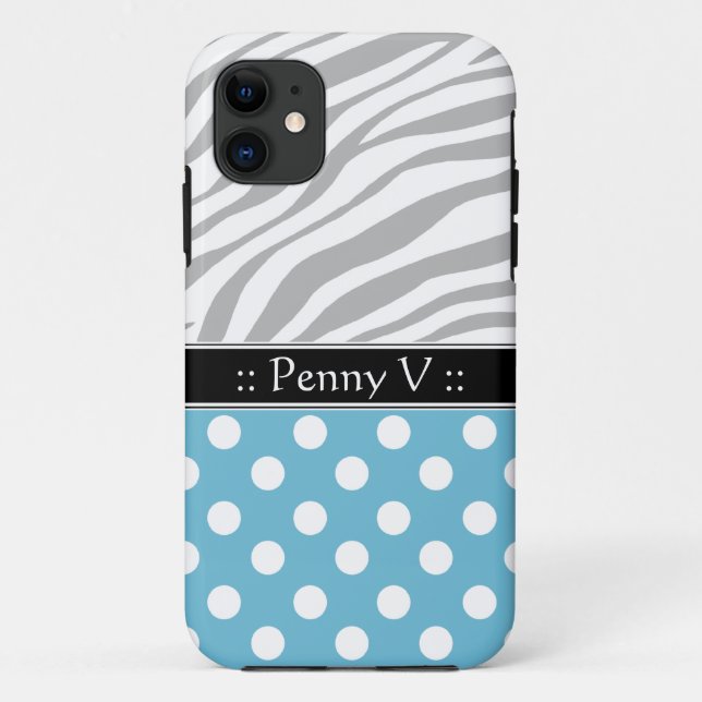 Capa Para iPhone Da Case-Mate Bolinhas azul Fade Zebra Impressão iPhone 5 Case (Verso)