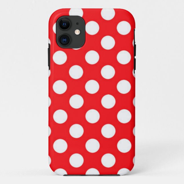 Capa Para iPhone Da Case-Mate Bolinhas Brancas Em Fundo Vermelho (Verso)
