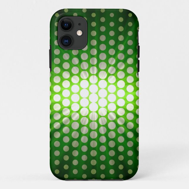 Capa Para iPhone Da Case-Mate Bolinhas brancas sobre fundo verde (Verso)
