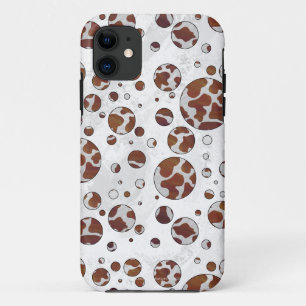 Capa Para iPhone Da Case-Mate Bolinhas castanho e Impressão branco