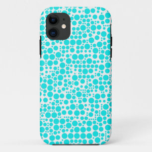 Capa Para iPhone Da Case-Mate Bolinhas (cianas) do Aqua no fundo branco
