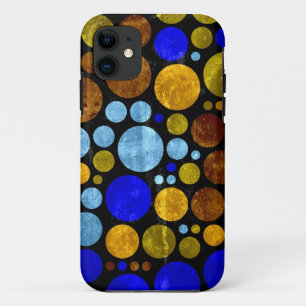 Capa Para iPhone Da Case-Mate Bolinhas Grunge Retroativas Azul-Amarelo