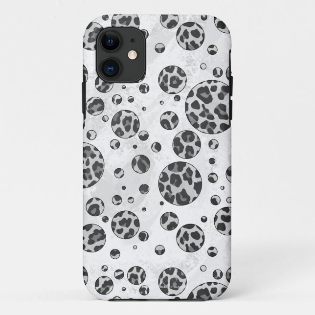 Capa Para iPhone Da Case-Mate Bolinhas Leopardo Preto e Branco (Verso)