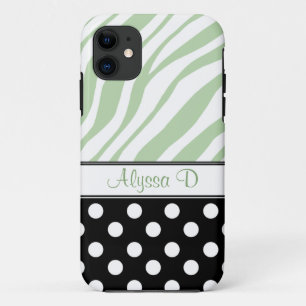 Capa Para iPhone Da Case-Mate Bolinhas Negra Zebra Verde Impressão iPhone 5 Cas