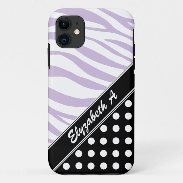 Capa Para iPhone Da Case-Mate Bolinhas Preta Zebra Roxa Imprimir iPhone 5 Case (Verso)