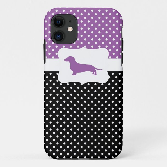 Capa Para iPhone Da Case-Mate Bolinhas retros w/Dachshund (Verso)