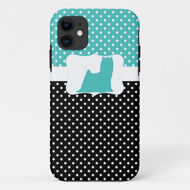 Capa Para iPhone Da Case-Mate Bolinhas retros w/Yorkie (Verso)