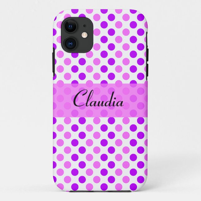 Capa Para iPhone Da Case-Mate Bolinhas roxas e rosadas (Verso)