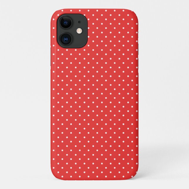 Capa Para iPhone Da Case-Mate Bolinhas Vermelhas e Brancas Elegantes Clássicas (Verso)