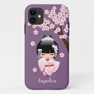 Capa Para iPhone Da Case-Mate Boneca White Kimono Kokeshi - Garota Gisha Bonita