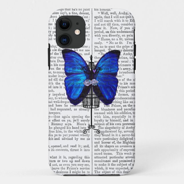 Capa Para iPhone Da Case-Mate Borboleta Azul Mannequin (Verso)