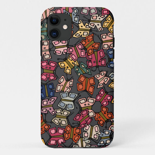 Capa Para iPhone Da Case-Mate borboletas pequenas carvão (Verso)