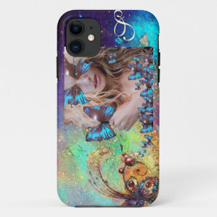 CAPA PARA iPhone DA Case-Mate BORRACHA AZUL COM MONOGRAMA DE ESPUMANTES DOURADOS