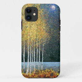 Capa Para iPhone Da Case-Mate Bosque do ouro da lua azul