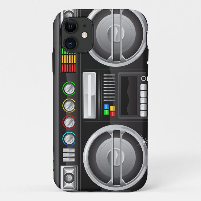 Capa Para iPhone Da Case-Mate botões de arco-íris retrô boombox ghetto master (Verso)