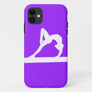 Capa Para iPhone Da Case-Mate branco da silhueta do Gymnast do iPhone 5 no roxo