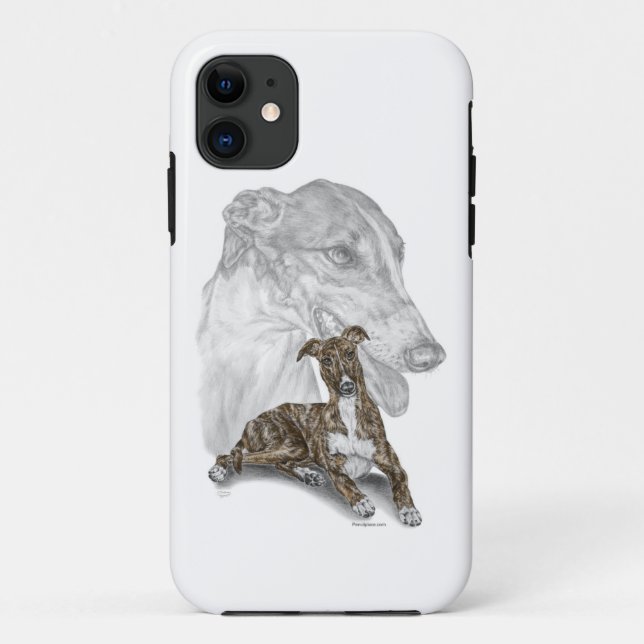 Capa Para iPhone Da Case-Mate Brindle Greyhound Dog Art (Verso)