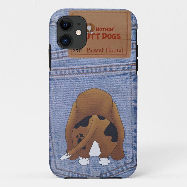 Capa Para iPhone Da Case-Mate Bumbum azul de Jean Basset Hound (Verso)