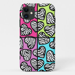 Capa Para iPhone Da Case-Mate Caixa colorida do iPhone 5 dos corações da zebra
